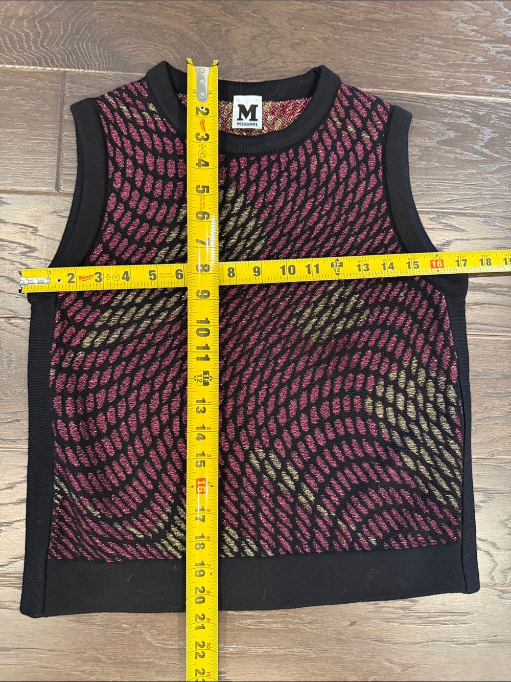 M Missoni Pink and Gold Patterned Sleeveless Knit Top - Picture 11 of 11